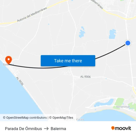 Parada De Ómnibus to Balerma map