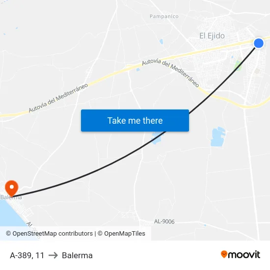 A-389, 11 to Balerma map