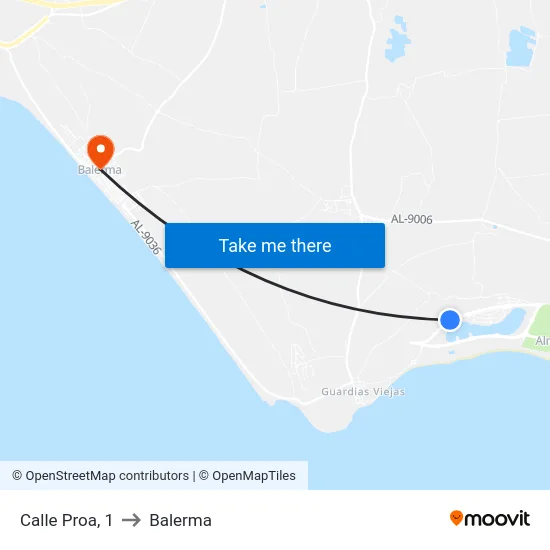 Calle Proa, 1 to Balerma map