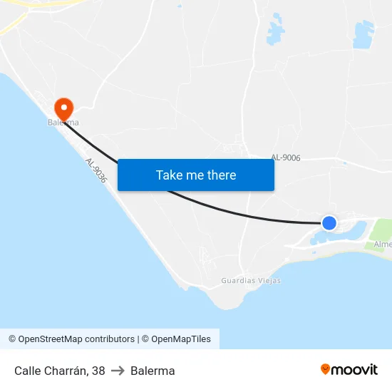 Calle Charrán, 38 to Balerma map