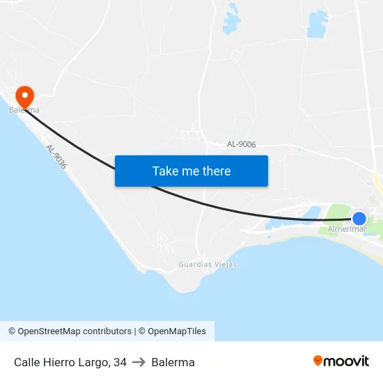 Calle Hierro Largo, 34 to Balerma map