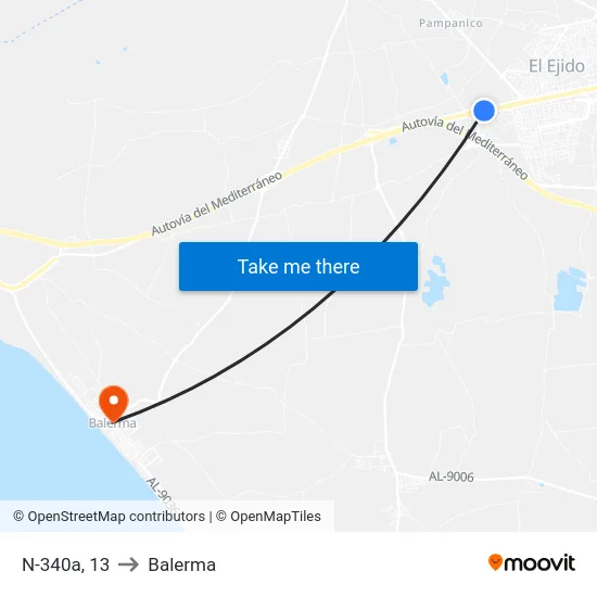 N-340a, 13 to Balerma map