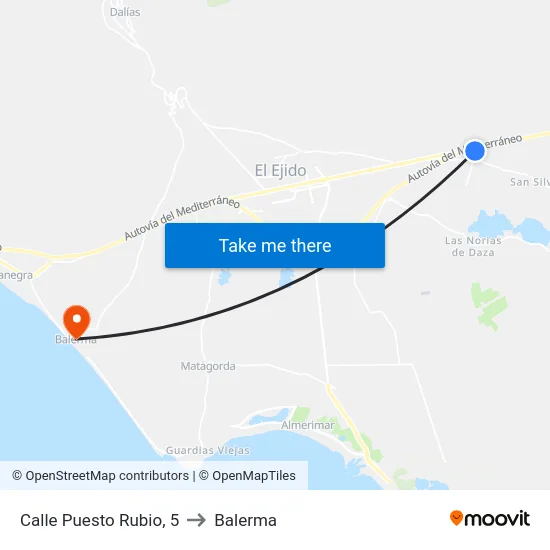 Calle Puesto Rubio, 5 to Balerma map