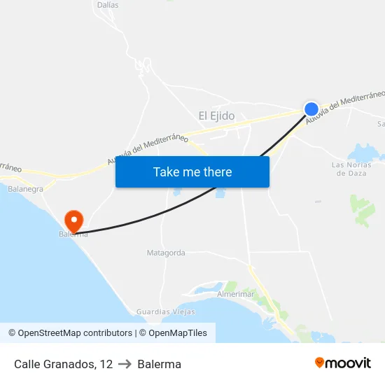 Calle Granados, 12 to Balerma map