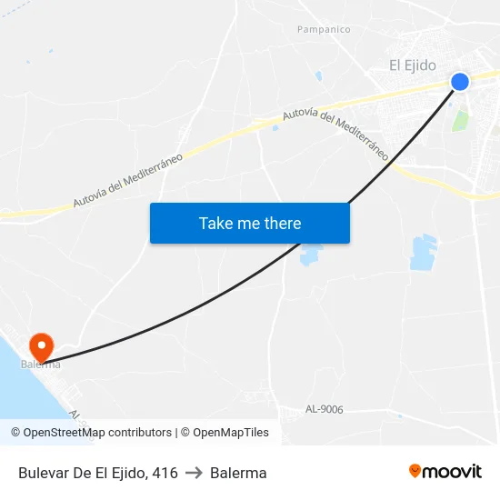 Bulevar De El Ejido, 416 to Balerma map