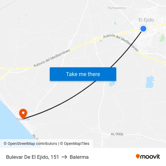 Bulevar De El Ejido, 151 to Balerma map