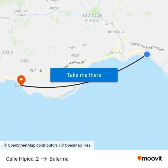Calle Hípica, 2 to Balerma map