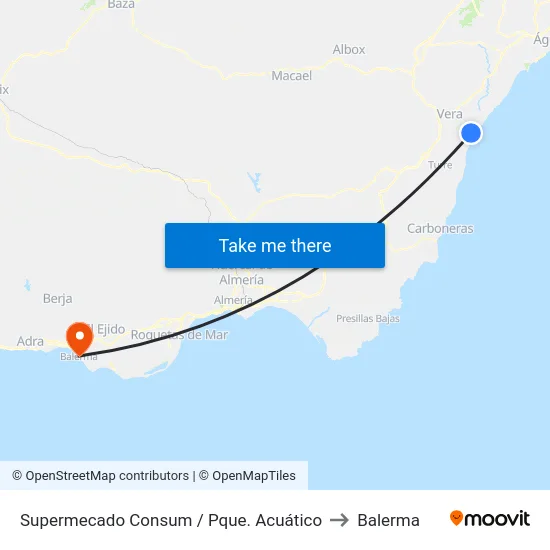 Supermecado Consum / Pque. Acuático to Balerma map