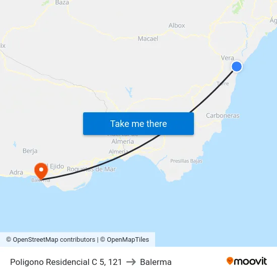Poligono Residencial C 5, 121 to Balerma map