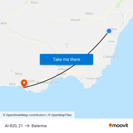 Al-820, 21 to Balerma map