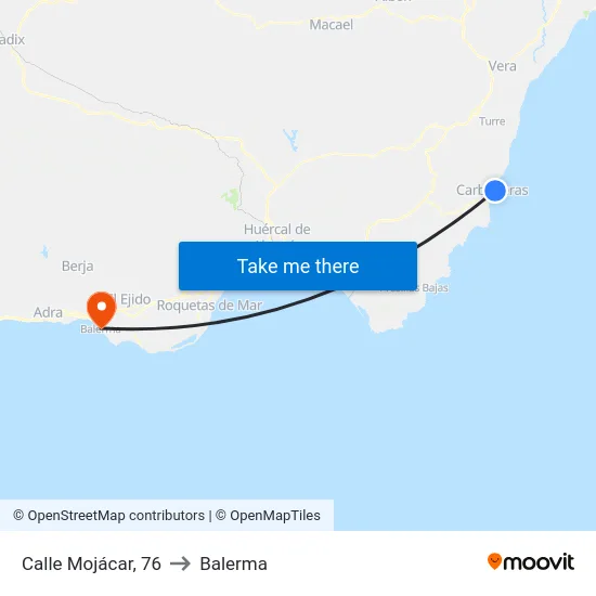 Calle Mojácar, 76 to Balerma map