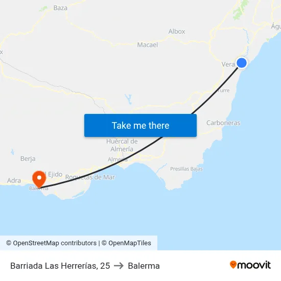 Barriada Las Herrerías, 25 to Balerma map
