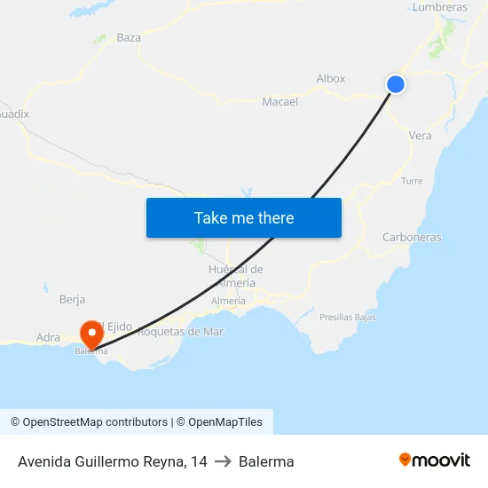 Avenida Guillermo Reyna, 14 to Balerma map