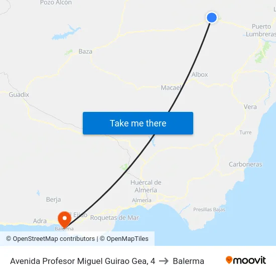 Avenida Profesor Miguel Guirao Gea, 4 to Balerma map