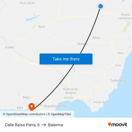 Calle Balsa Parra, 6 to Balerma map