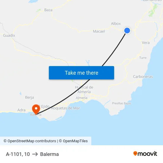 A-1101, 10 to Balerma map