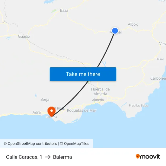 Calle Caracas, 1 to Balerma map