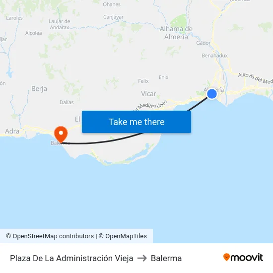 Plaza De La Administración Vieja to Balerma map