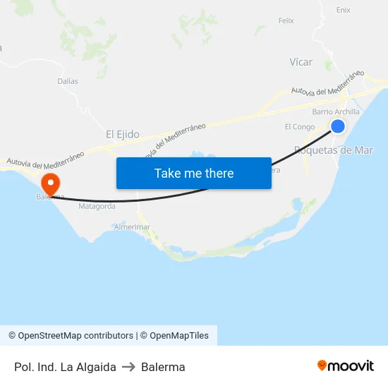 Pol. Ind. La Algaida to Balerma map