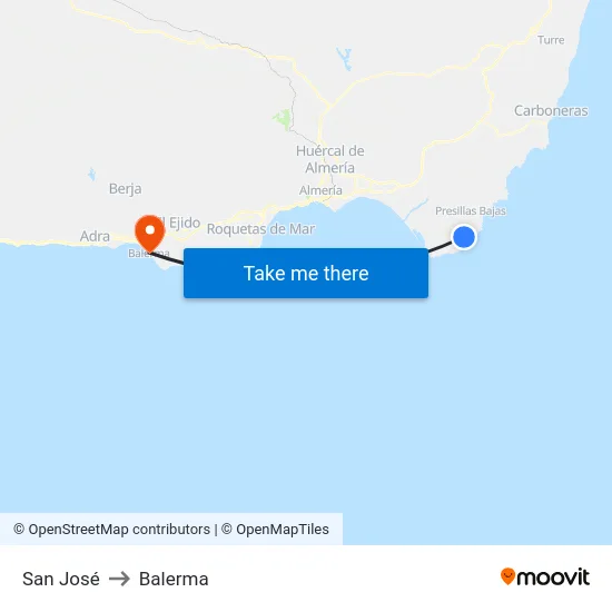 San José to Balerma map