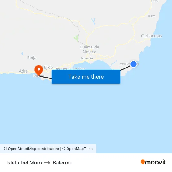 Isleta Del Moro to Balerma map