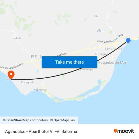 Aguadulce - Aparthotel V to Balerma map