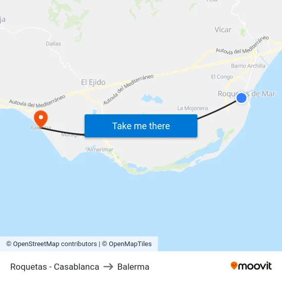 Roquetas - Casablanca to Balerma map