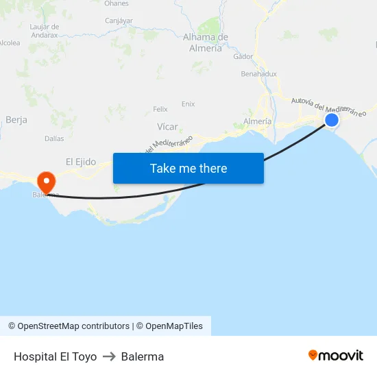 Hospital El Toyo to Balerma map