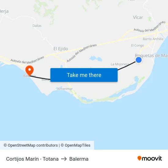 Cortijos Marín - Totana to Balerma map