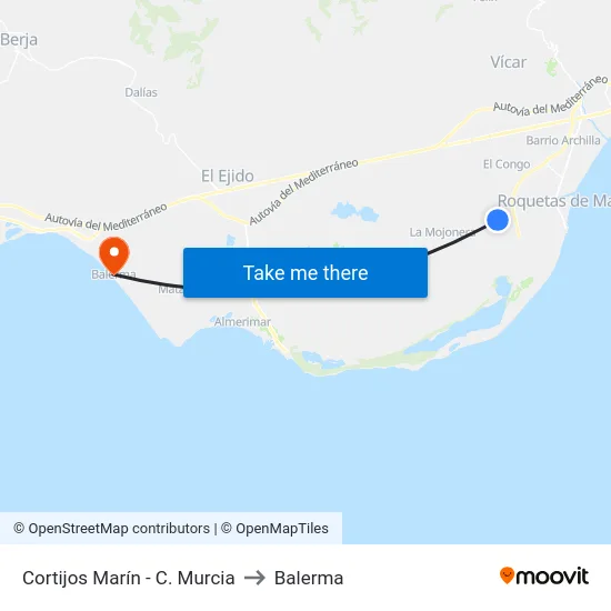 Cortijos Marín - C. Murcia to Balerma map