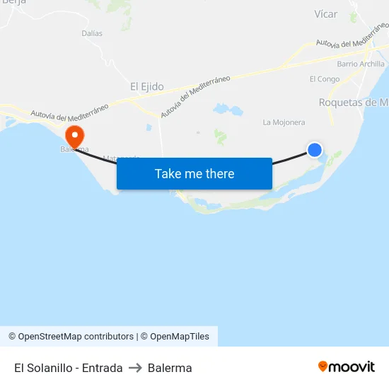 El Solanillo - Entrada to Balerma map