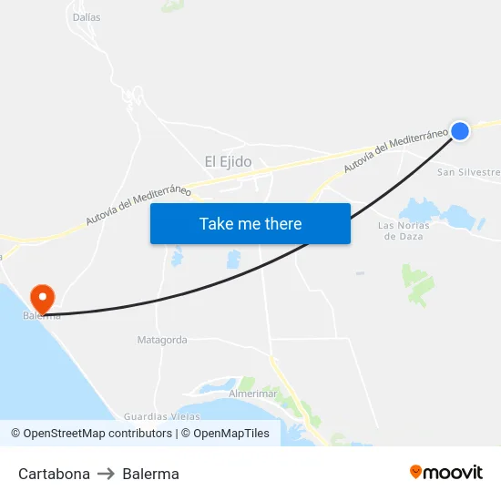 Cartabona to Balerma map