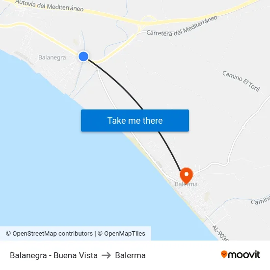 Balanegra - Buena Vista to Balerma map