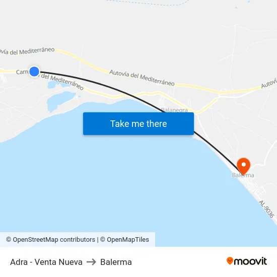 Adra - Venta Nueva to Balerma map