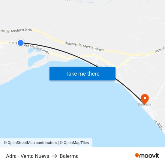 Adra - Venta Nueva to Balerma map