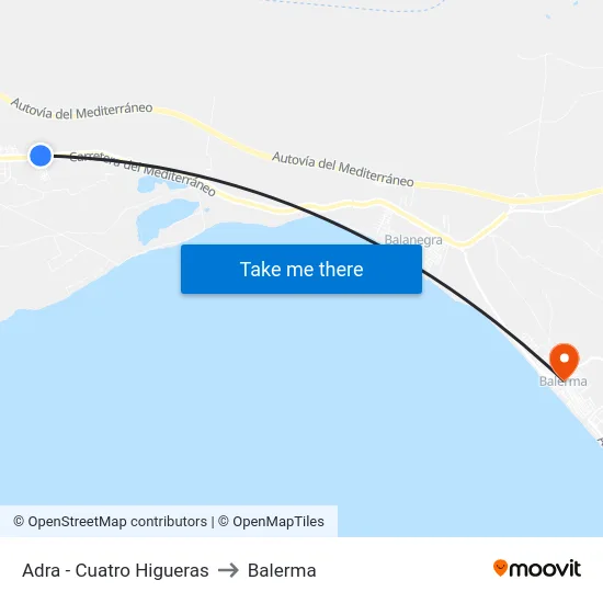 Adra - Cuatro Higueras to Balerma map