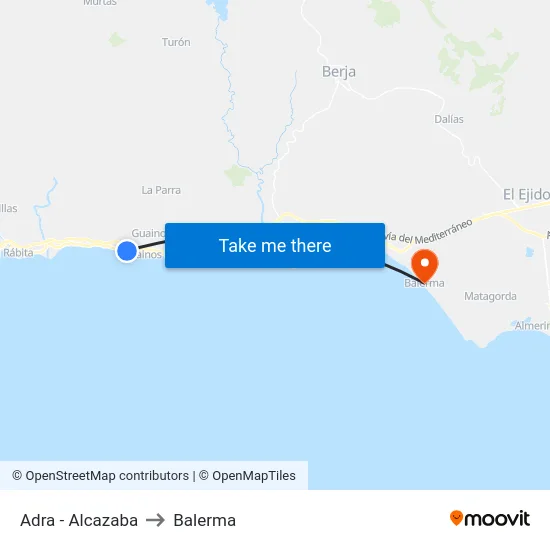 Adra - Alcazaba to Balerma map