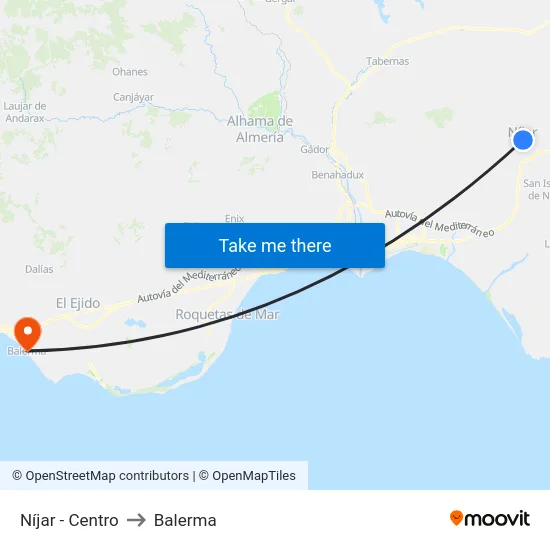Níjar - Centro to Balerma map