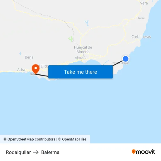 Rodalquilar to Balerma map