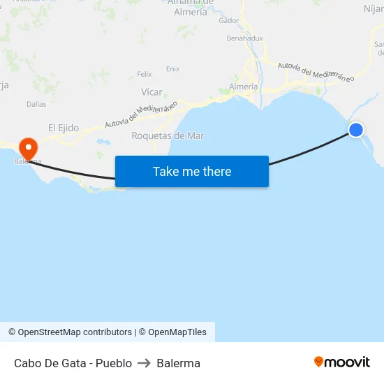 Cabo De Gata - Pueblo to Balerma map