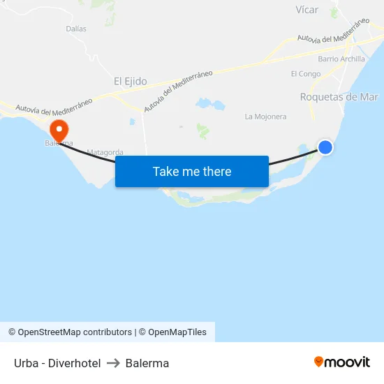 Urba - Diverhotel to Balerma map