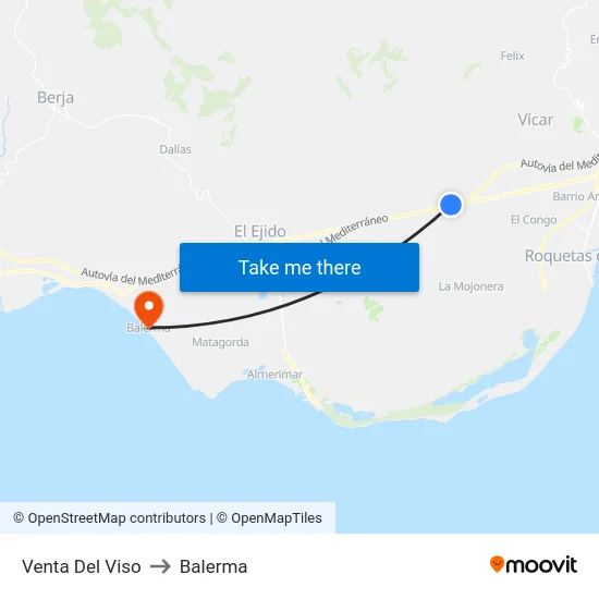 Venta Del Viso to Balerma map