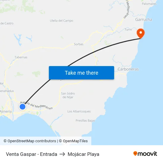 Venta Gaspar - Entrada to Mojácar Playa map