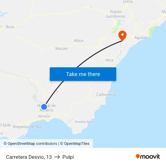 Carretera Desvio, 13 to Pulpí map