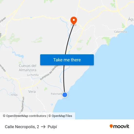 Calle Necropolis, 2 to Pulpí map