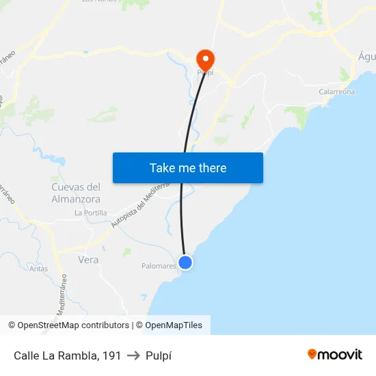 Calle La Rambla, 191 to Pulpí map