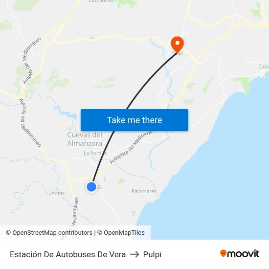 Estación De Autobuses De Vera to Pulpí map