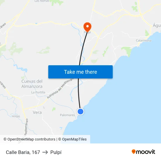 Calle Baria, 167 to Pulpí map