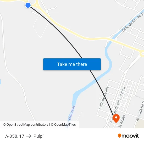 A-350, 17 to Pulpí map