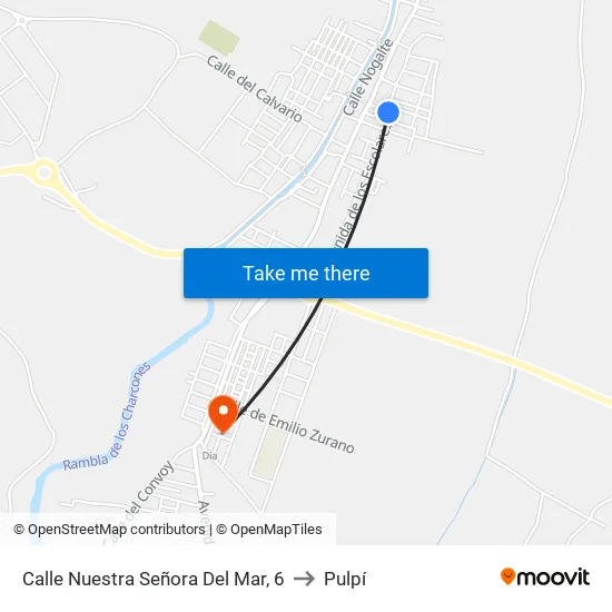 Calle Nuestra Señora Del Mar, 6 to Pulpí map